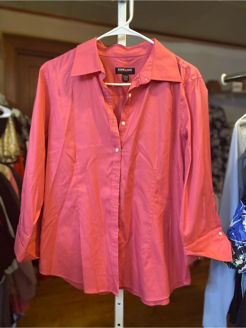 Kirkland Signature Pink Button-Down Blouse